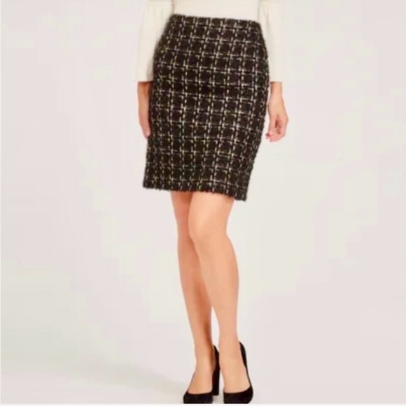 J McLaughlin Elm Skirt in Metallic Tweed. Wool & Mohair NWT Size 2 - Picture 2 of 6